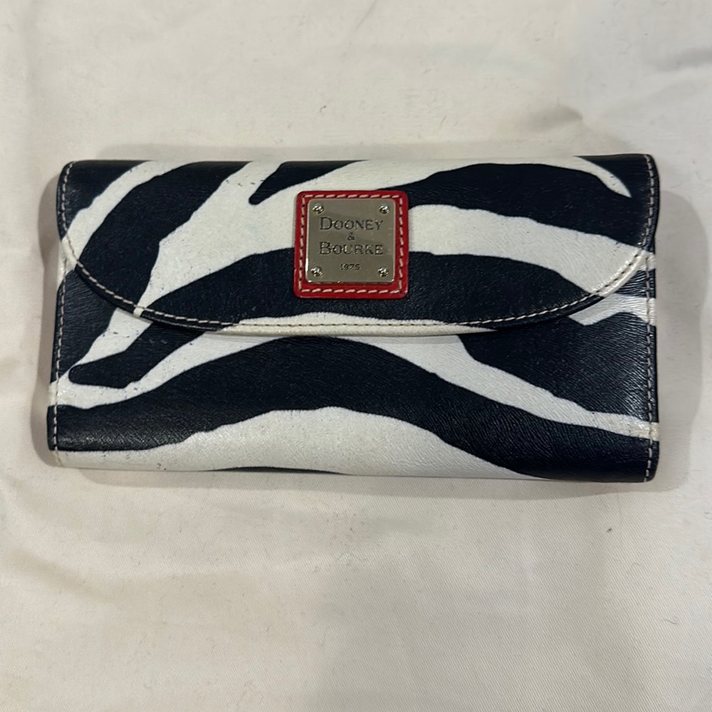 Dooney and Bourke zebra wallet authentic